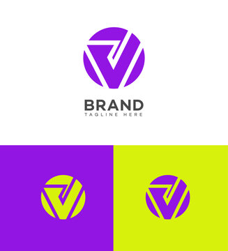Abstract VO or OV Letter Logo Design Brand