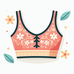design, fashion, textile, woman, wear, template, girl, illustration, apparel, clothing, crop top, vector, casual, female, front, shirt, clothes, isolated, trendy, model, mockup, sketch, white, drawing