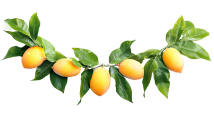 Mango Leaf Garland for Diwali and Religious Decor - Isolated on White Background