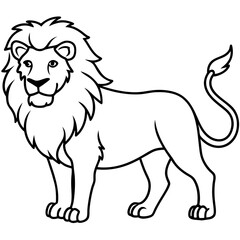 Minimalist Lion Line Art Vector