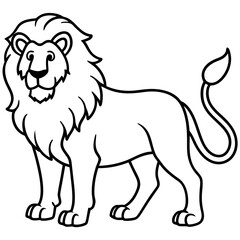 Minimalist Lion Line Art Vector
