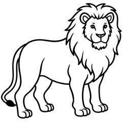 Minimalist Lion Line Art Vector