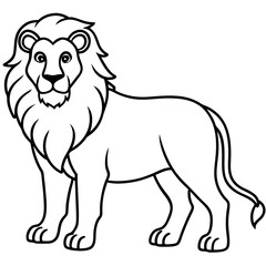 Minimalist Lion Line Art Vector
