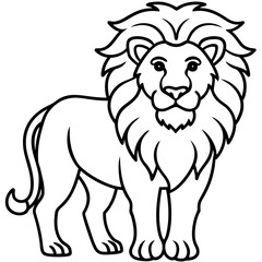 Minimalist Lion Line Art Vector