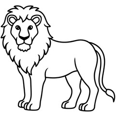 Minimalist Lion Line Art Vector