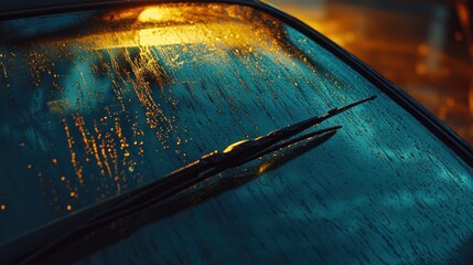 Rainy Sunset Car Windshield Wiper (1)