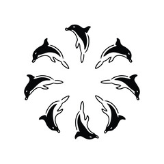 "Elegant Dolphin Silhouettes in Motion"
