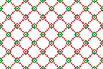 Cross stitch pattern concept showcasing traditional ethnic geometric pattern, Design for textile, background,carpet,wallpaper,clothing,wrapping,Batik,fabric,Vector illustration	
