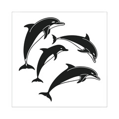 vector illustration of a silhouette of a dolphin