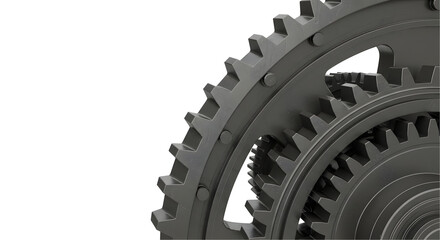 Close-up of Industrial Gearwheel: Mechanical Engineering Background