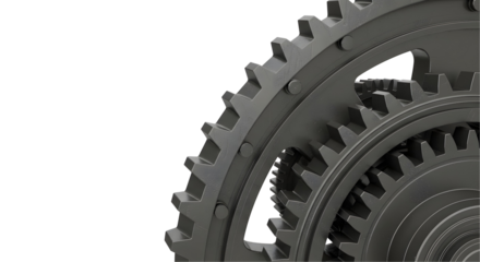 Close-up of Industrial Gearwheel: Mechanical Engineering Background