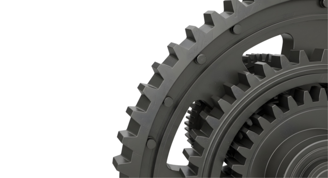 Close-up of Industrial Gearwheel: Mechanical Engineering Background