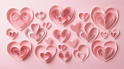 Paper heart shapes represent love, crafting intricate art, adding delicacy for special occasions, romance, celebration.