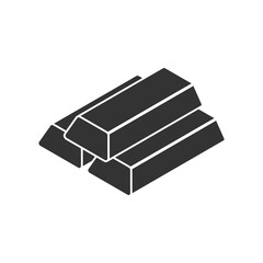 Gold bar stack icon in flat style. Golden ingot vector illustration on isolated background. Financial treasure sign business concept.
