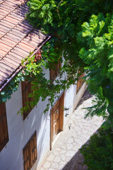 A building in the old city center of Marmaris, Turkey. Mediterranean architecture