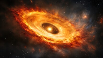 Fototapeta premium Black Hole Bending Light in Deep Space