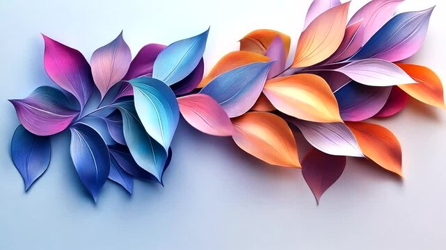Colorful Leaves Arrangement on Soft Background