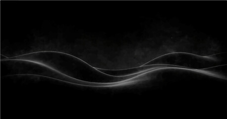 Abstract black gradiant smooth light lines background. Vector illustration