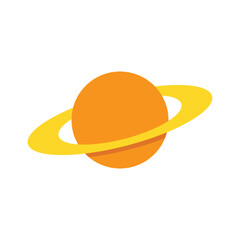 Saturn planet icon in flat style. Outer space vector illustration on isolated background. Astronomy cosmos sign business concept.