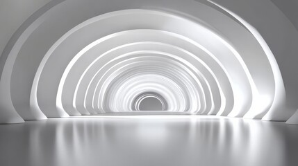 Obraz premium Abstract Architectural White Tunnel Interior