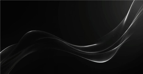 Abstract black gradiant smooth light lines background. Vector illustration