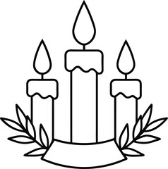 set of three candles
