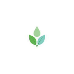 Abstract Green Leaf and Water Drop Logo Design for Eco Friendly Brand