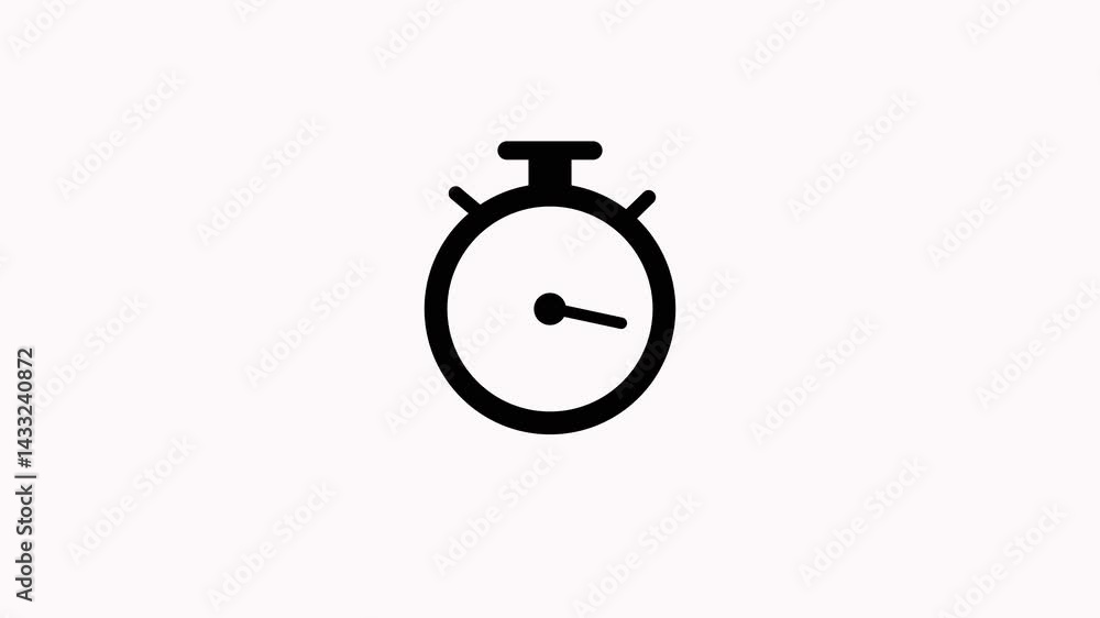 Poster counting down stop watch clock isolated animation.