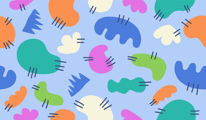 Colorful cute doodle pattern background vector design