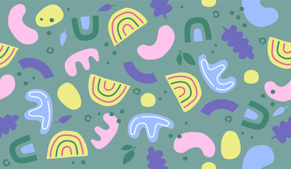 Colorful cute doodle pattern background vector design