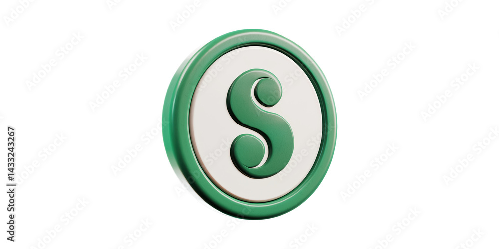 Poster green circular icon with stylized 