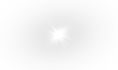 PNG yellow star flashed with sparkles sun isolated on white background. Soft glow without departing rays, sunlight with lens flare effect. PNG light effect.