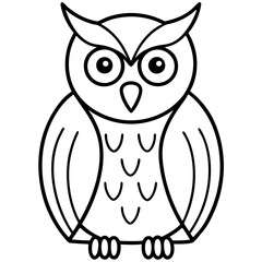 Minimalist Owl Line Art Vector