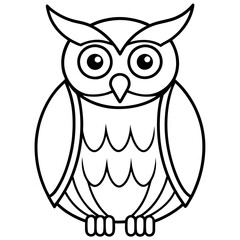 Minimalist Owl Line Art Vector