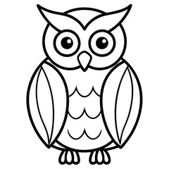 Minimalist Owl Line Art Vector