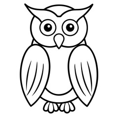 Minimalist Owl Line Art Vector