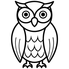 Minimalist Owl Line Art Vector