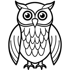 Minimalist Owl Line Art Vector