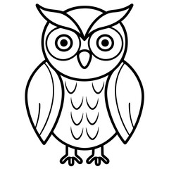 Minimalist Owl Line Art Vector