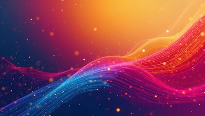 Obraz premium Geometric lines forming abstract shapes, vibrant colors, kaleidoscope, wallpaper, minimal