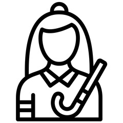 Hockey Player Female Icon