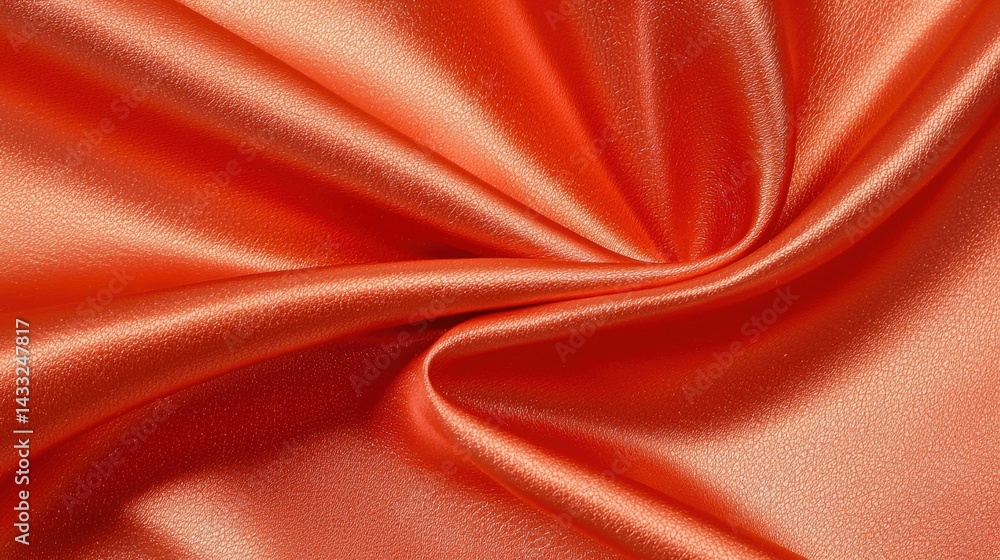 Poster a close-up image of a shiny, orange fabric with a subtle texture.
