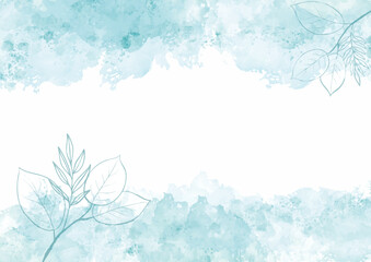 Decorative background with a hand painted floral watercolour design 