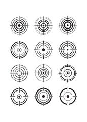 Set of vector black target icons. vector illustration. stock illustration