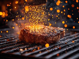Delicious grilled meat, juicy steaks, and cheerful outdoor meals with friends captured in sunny