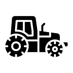 Tractor glyph solid  icon. tractor black illustration