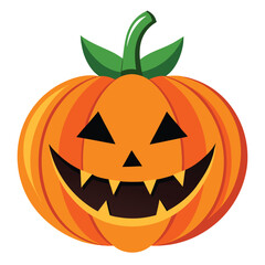 Halloween Jack-o-lantern grinning vector on white background vector illustration