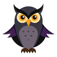 Halloween owl perched vector on white background vector illustration
