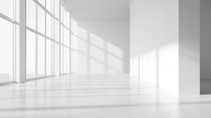 Fototapeta premium Sunlit Minimalist Modern Interior Architecture Design