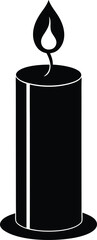 candle icon black silhouette vector illustration on transparent background
